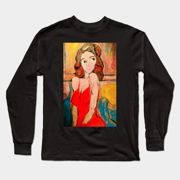 Rita Hayworth Long Sleeve T-Shirt by scoop16